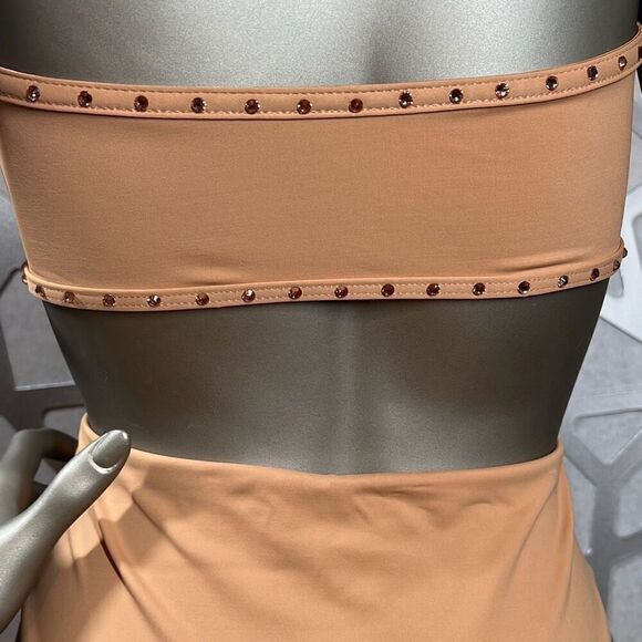 Skims Rhinestones Bandeau High waisted Nude Bikini S - Picture 7 of 16